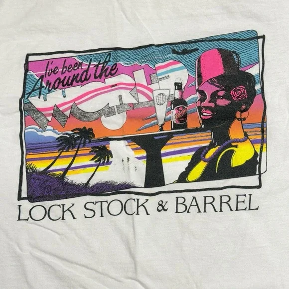 Vintage 90s Oneita Power T-Shirt Unisex L Lock Stock Barrel Single Stitch Read